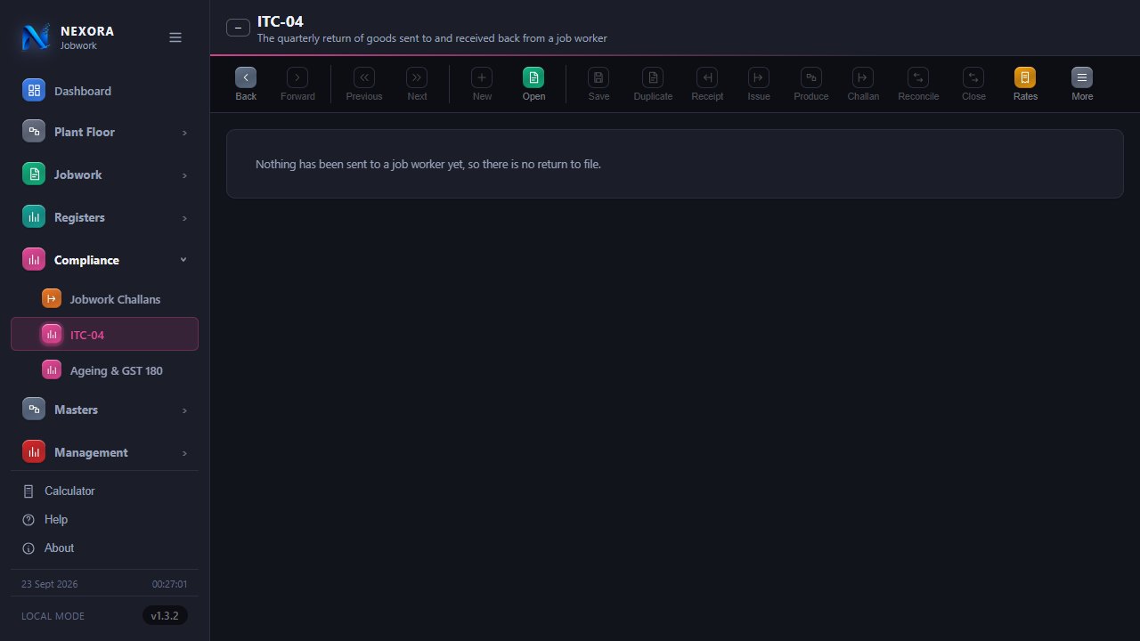 ITC-04 for the quarter, dark theme